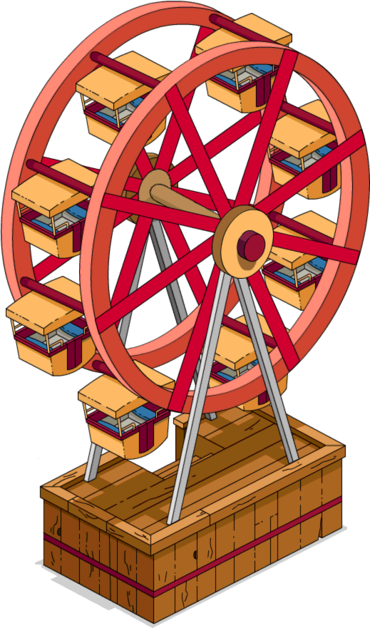 Tapped Out Ferris Wheel - Wood (588x908), Png Download