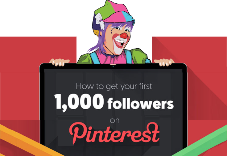 Design A "follow Me On Pinterest" Button And Add It - Cartoon (736x507), Png Download
