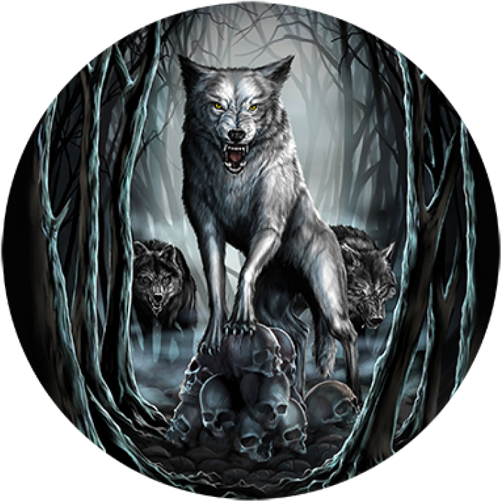 Наклейка Wolf Skull - Dark Fantasy Wolf (800x800), Png Download