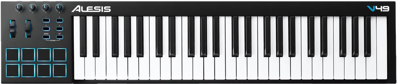 Alesis V49 49-key Usb Midi Keyboard (1280x272), Png Download