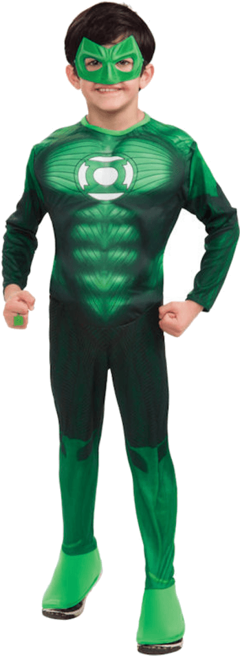 Child Muscle Chest Green Lantern Super Hero Costume - Disfraz De Linterna Verde (600x951), Png Download