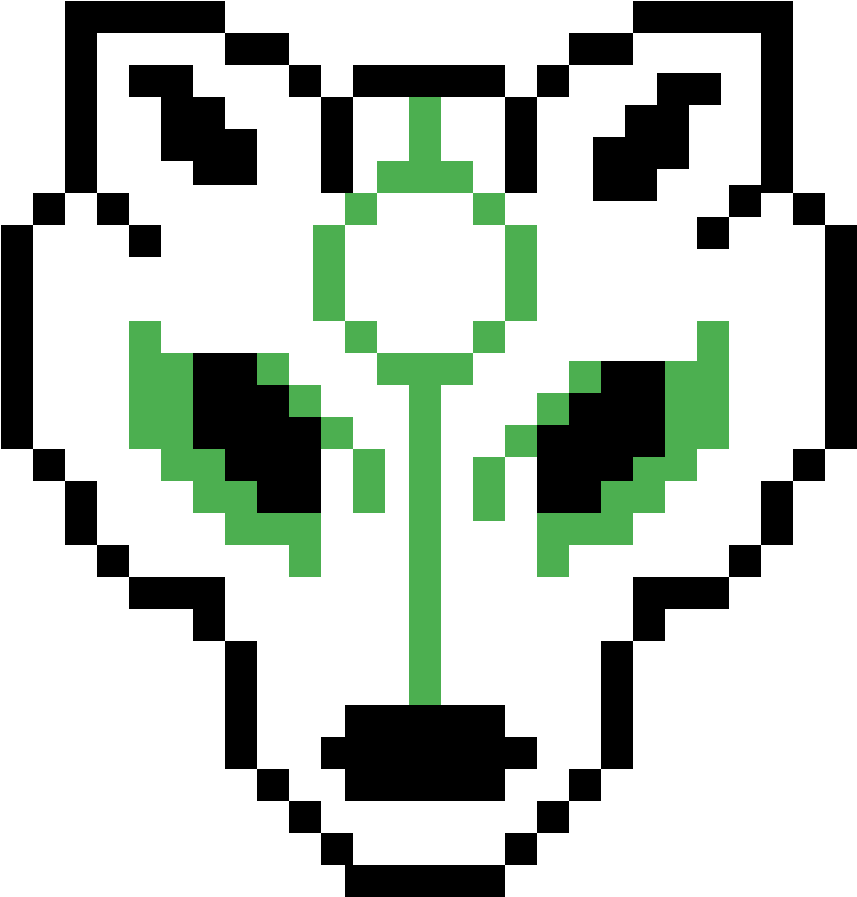 Green Lantern Wolf - Wolf Pixel Art Minecraft (1200x1200), Png Download