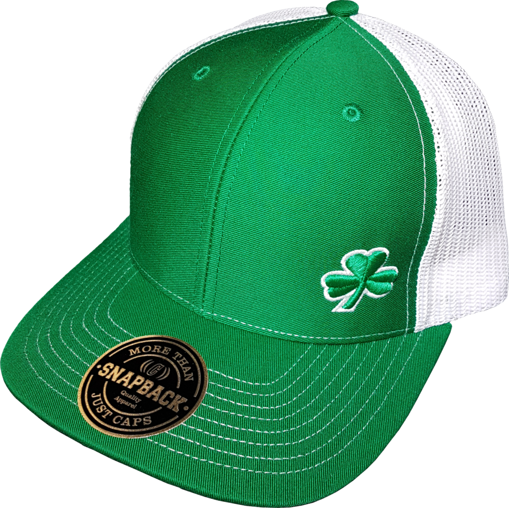Irish Script Cap Trucker Snapback Fls Green White More (1024x1023), Png Download