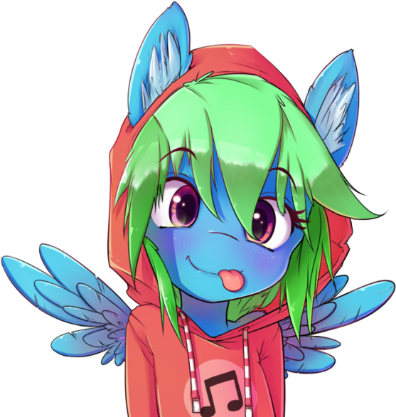 Hoodie, Blushing, Clothes, Delicious Flat Chest, Female, - Cartoon (600x600), Png Download