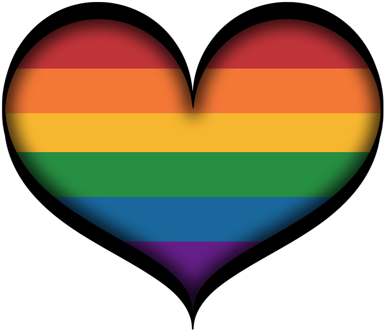 Large Gay Pride Heart In Lgbt Rainbow Colors With Black - Love My Lesbian Girlfriend (800x800), Png Download