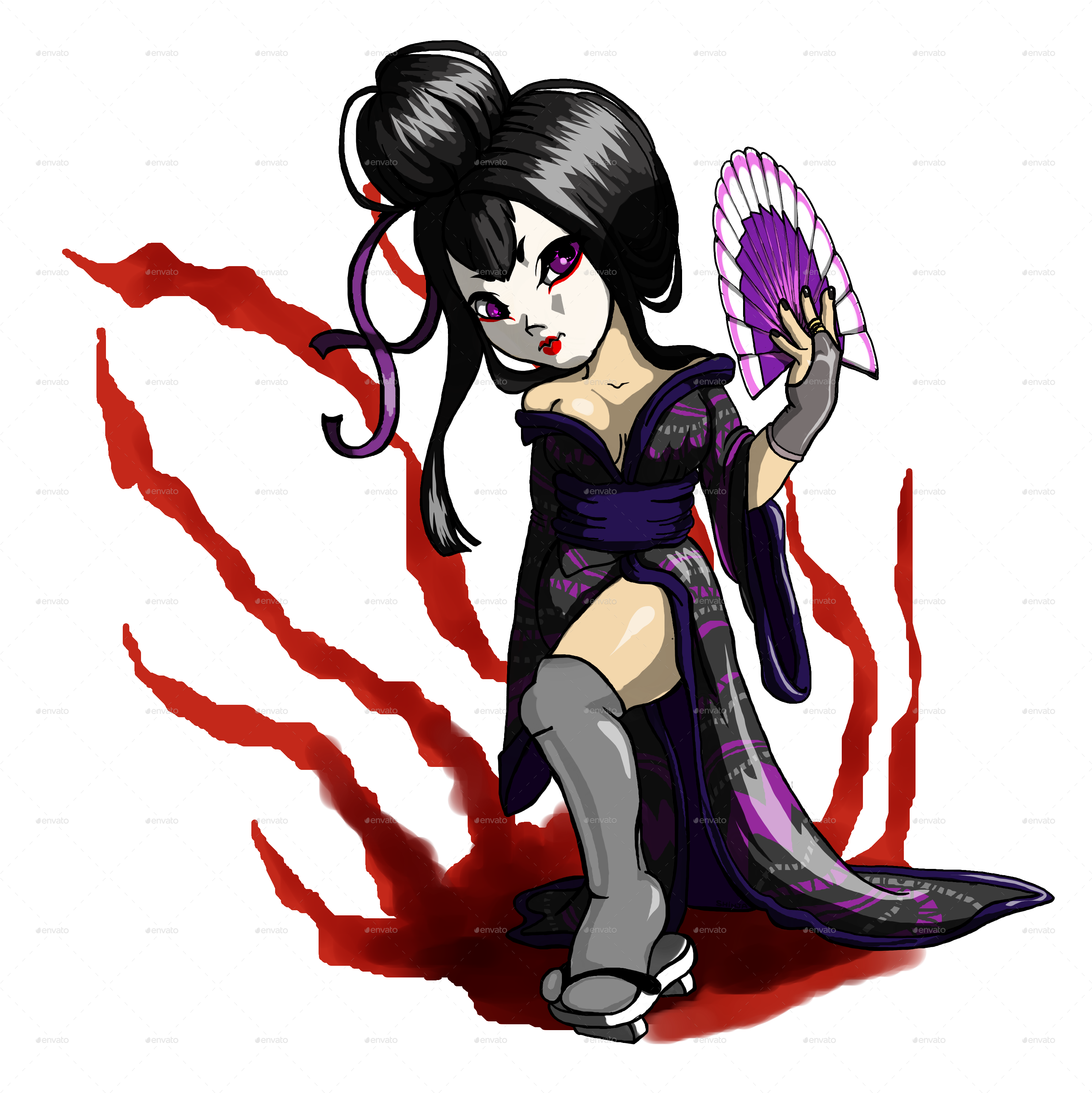 Geisha Bw Geisha - Geisha Transparent (3000x3000), Png Download