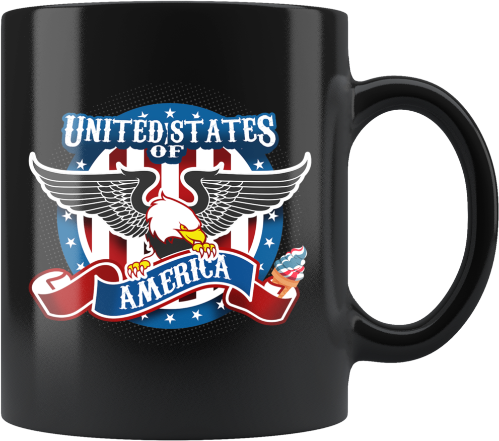 United States Of America American Eagle Patriot Mug - Stitch And A Unicorn (1024x1024), Png Download