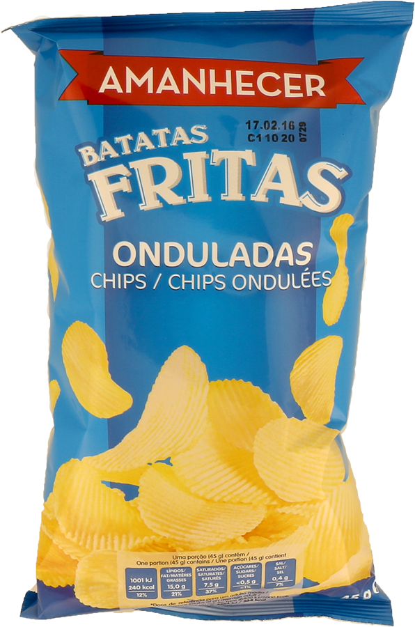 Batata Frita Ondulada Amanhecer 45 Gr - Batata Frita Amanhecer (900x900), Png Download