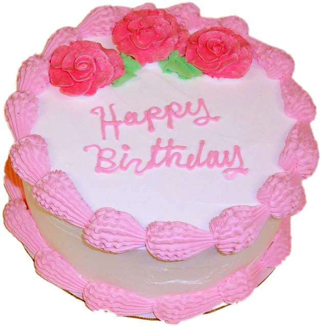 Pink Birthday Cake (629x640), Png Download