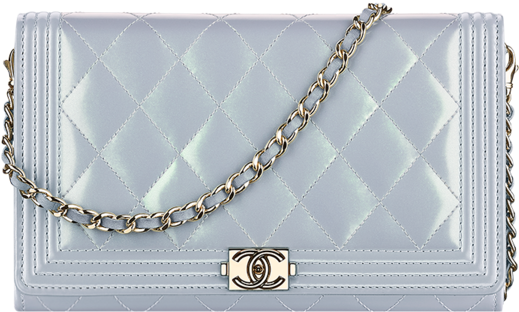 Boy Chanel Wallet With Chain, Iridescent Calfskin-light - Shoulder Bag (846x1080), Png Download