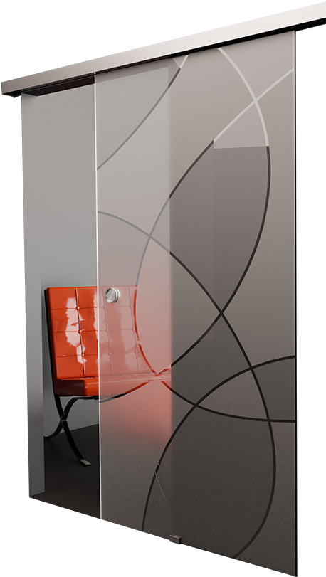 Basic Glasschiebetür Curvy Lines - Wardrobe (1000x1000), Png Download