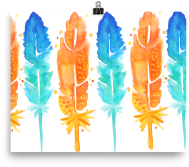 Watercolor Feather Poster - Art (600x600), Png Download