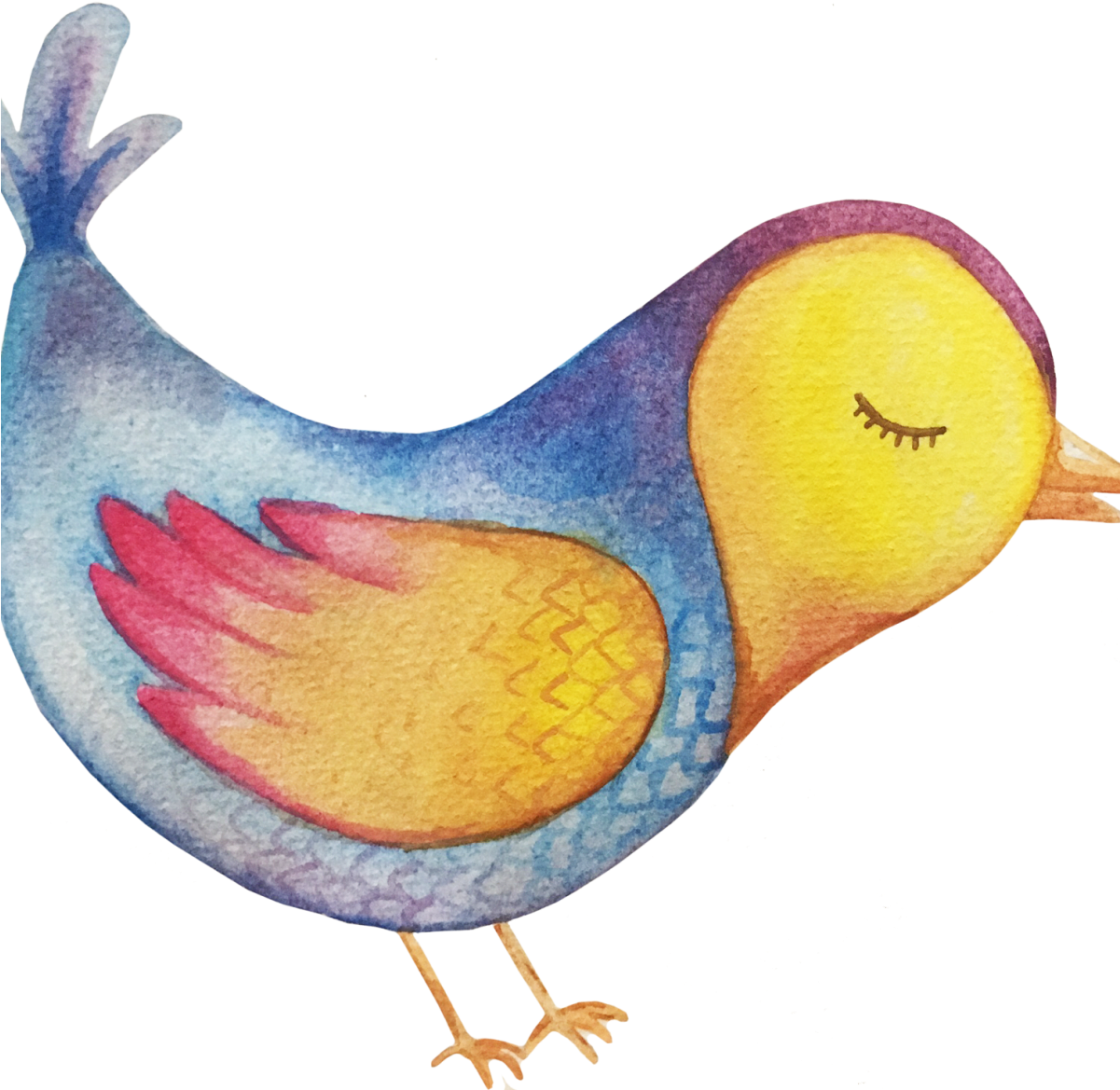 Explorando La Acuarela - Perching Bird (1200x1200), Png Download