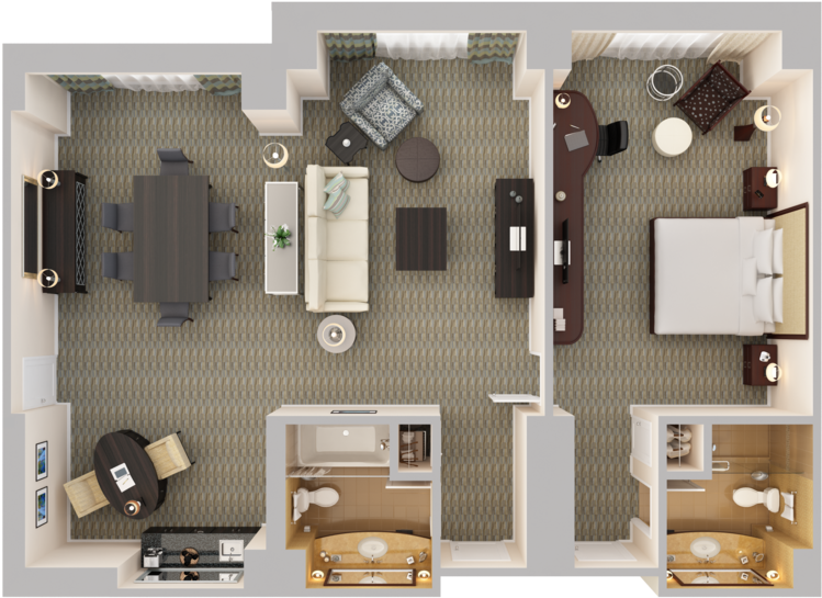 King Hilton Suite - Hilton Orlando Bonnet Creek (1024x768), Png Download