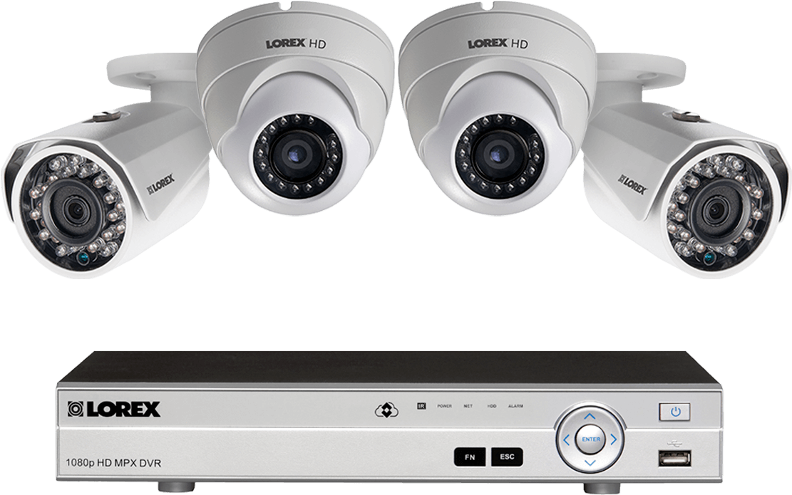1080p Hd Security Camera System With 4 1080p Metal - Security System Cameras (1200x800), Png Download