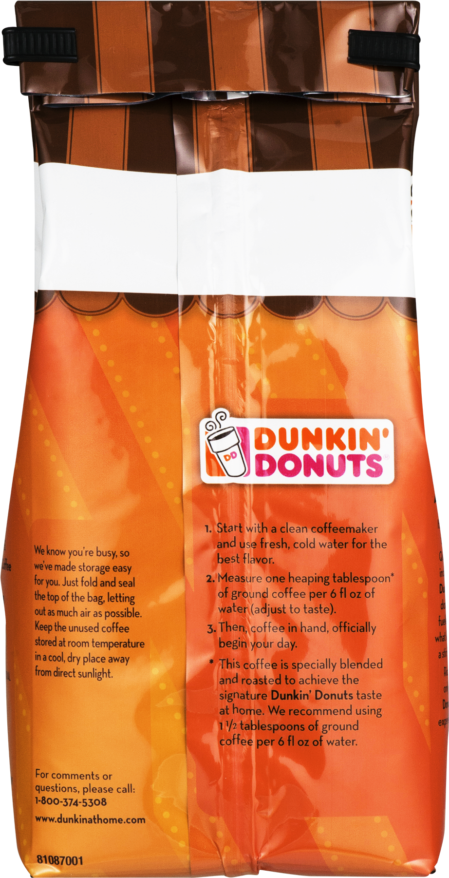 Dunkin' Donuts Cinnamon Coffee Roll Artificially Flavored - Dunkin Donuts (1800x1800), Png Download