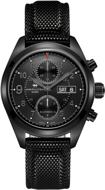 Jack Ryan - Hamilton Khaki Field Auto Chrono Black (453x690), Png Download