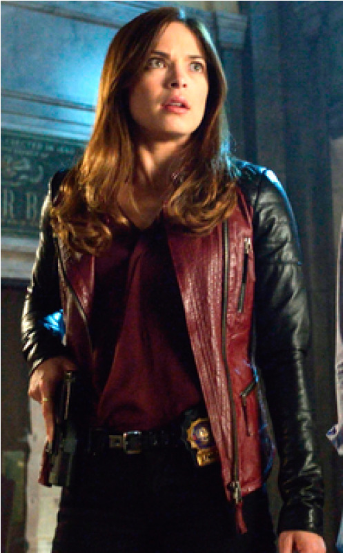 Real Catherine Chandler Jacket - Camren Bicondova In Leather (800x800), Png Download