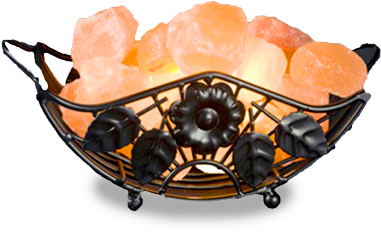 Iron Wrought Flower Shape Basket With Salt Chunks - Tangerine (559x559), Png Download