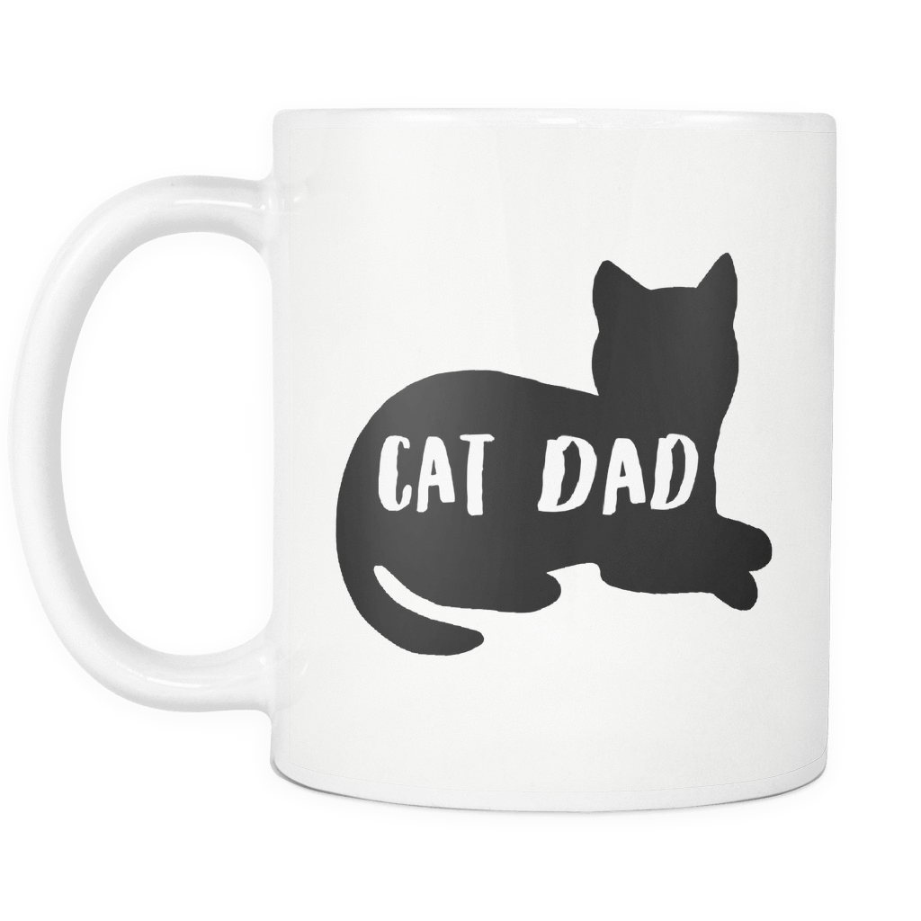 Cat Dad Silhouette Mug - Black Cat (1024x1024), Png Download