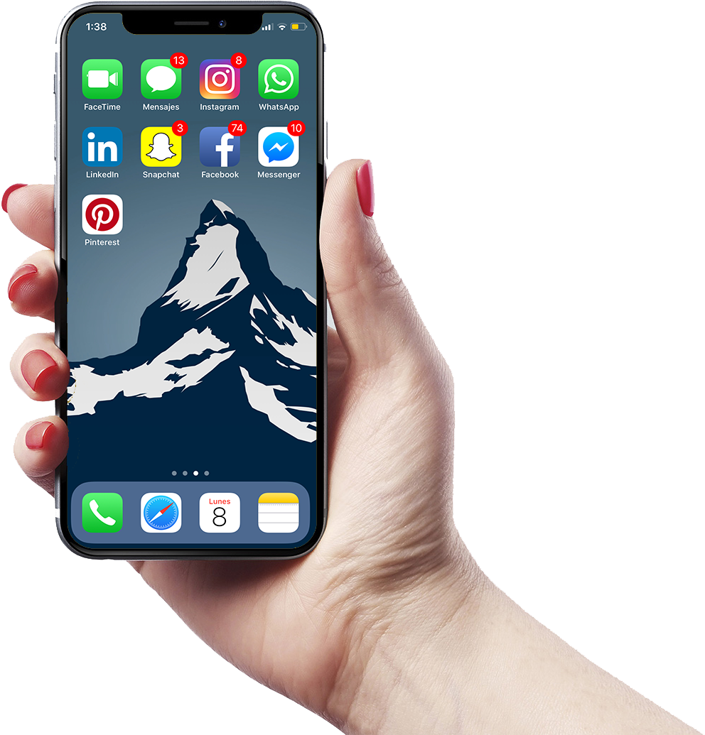 Holding Iphone X - Iphone X Png Hand Mockup (1600x1161), Png Download