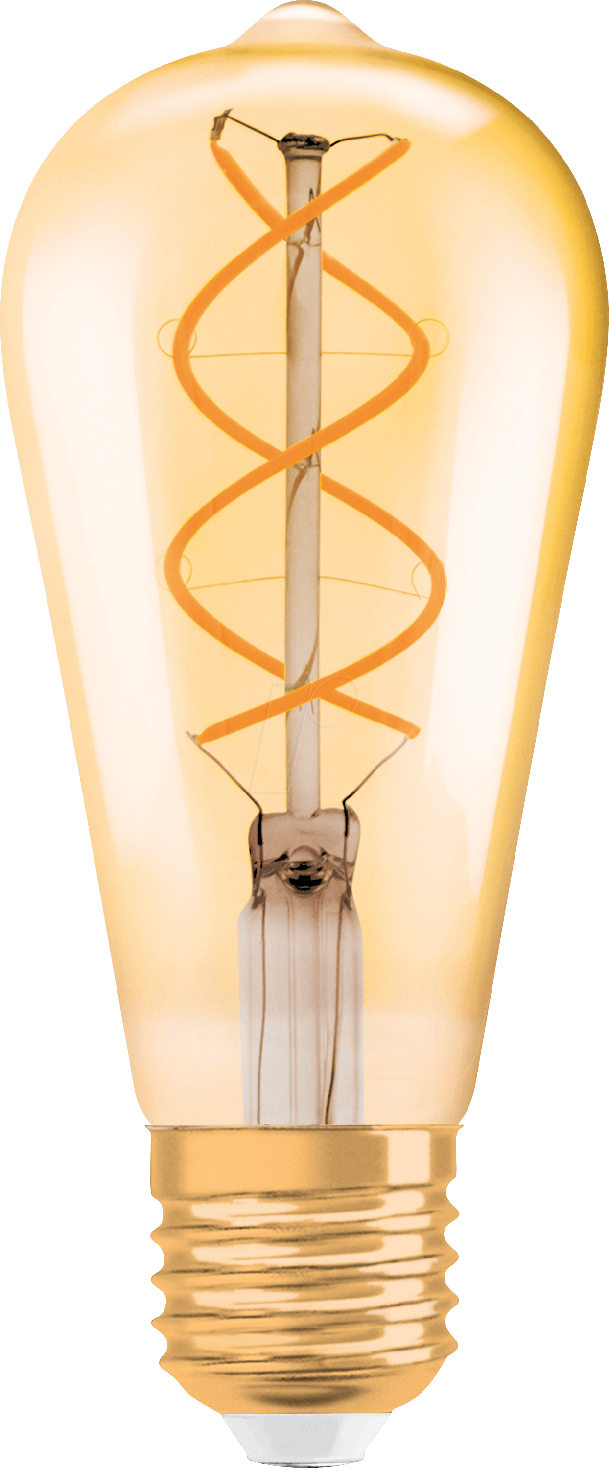 Led Bulb Vintage 1906 Edison E27, 5 W, 250 Lm, 2000 - Wood (1244x2999), Png Download