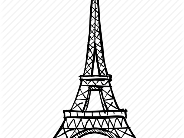 Drawn Eiffel Tower French - Eiffel Tower Icon Transparent (640x480), Png Download