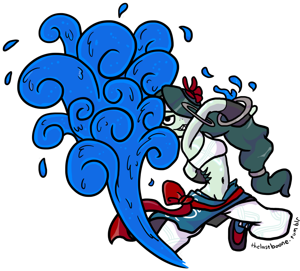 Alani, From Battleborn, Getting Her Tsunami On - Illustration (1280x905), Png Download