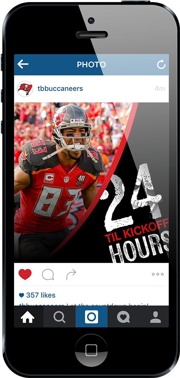 Tampa Bay Bucs Digital/social - Instagram Iphone Template Psd (1400x1575), Png Download