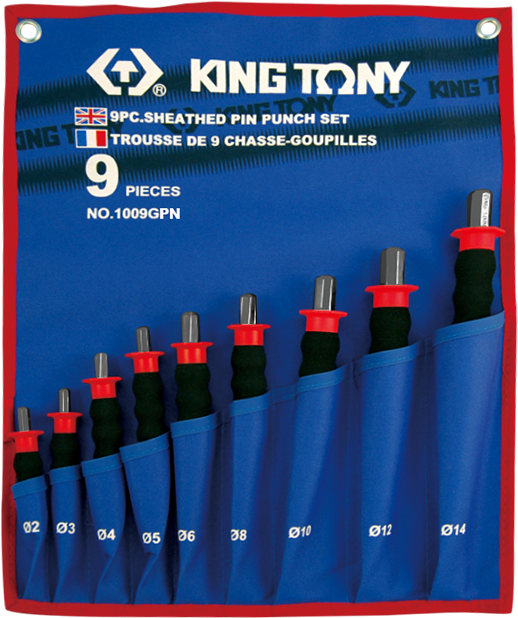 Juego De 9 Punzones Saca Espigas 2 A 14mm - King Tony (900x630), Png Download
