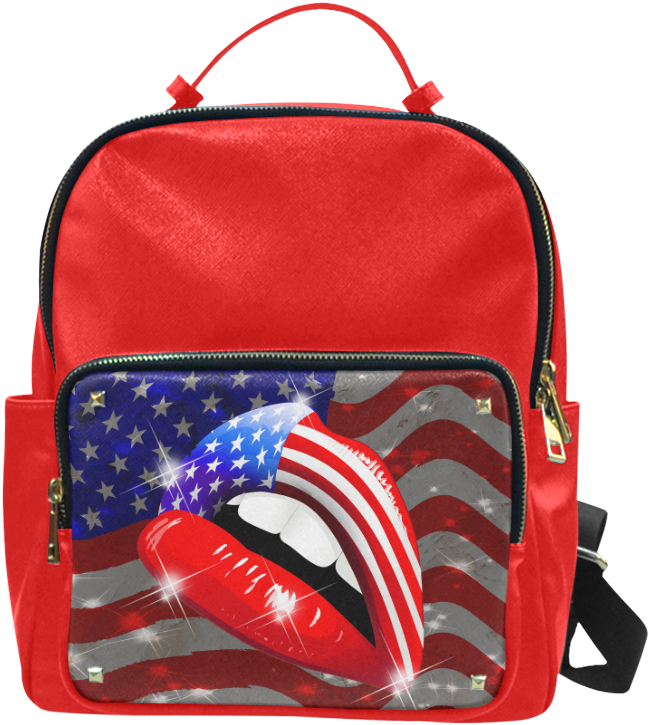 Usa Flag Lipstick On Sensual Lips Campus Backpack/large - Poison Ivy Backpacks (1000x1000), Png Download