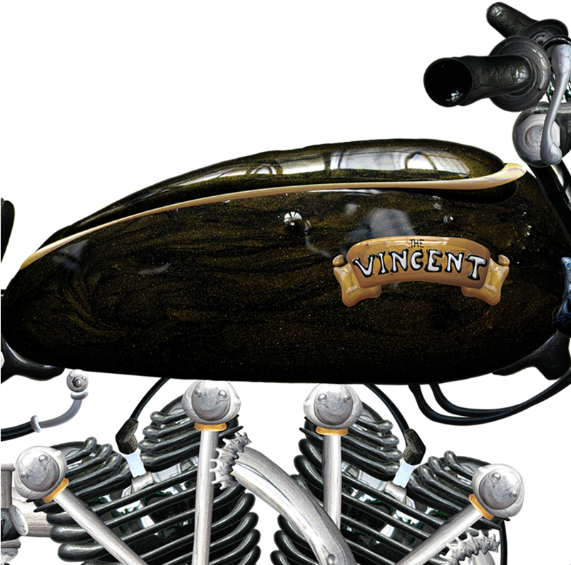 Vincent Black Shadow Motorcycle Men's T-shirt - Motorcycle (800x800), Png Download