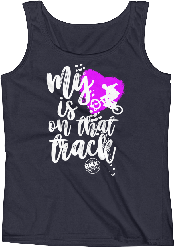 My Heart Is On That Track Bmx Mom's Tank - Tip Please (1000x1000), Png Download