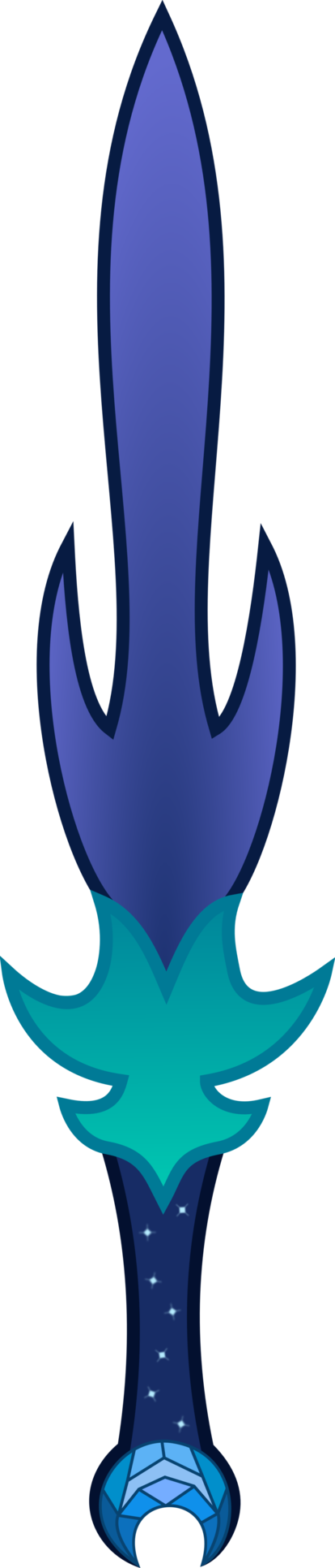 Drawn Katana My Little Pony (414x1931), Png Download