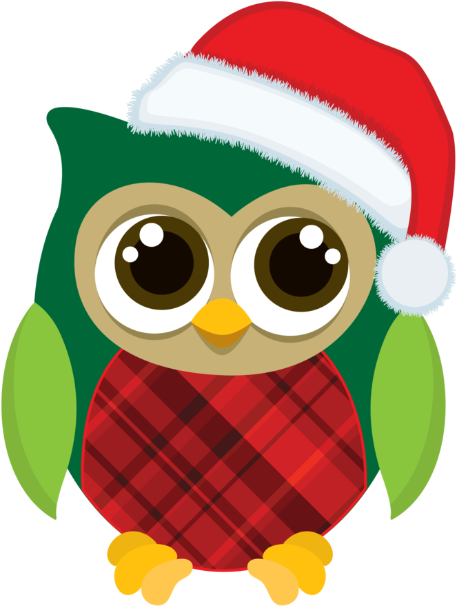 Owls Minus Clip Pinterest - Christmas Owl Clipart (678x900), Png Download