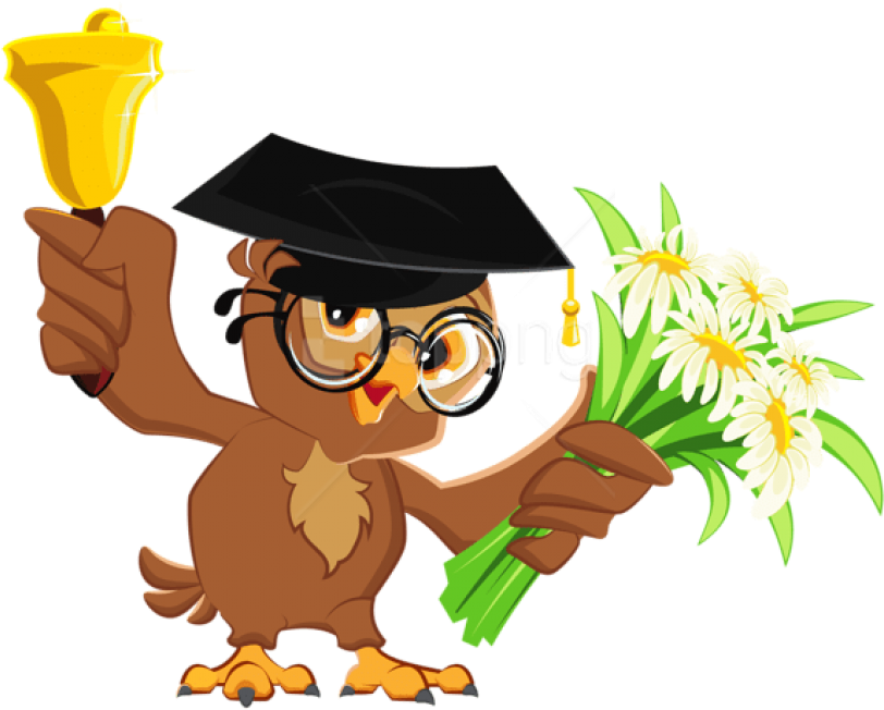 Free Png Download Owl With School Bellpicture Clipart - Teacher Owl (850x695), Png Download