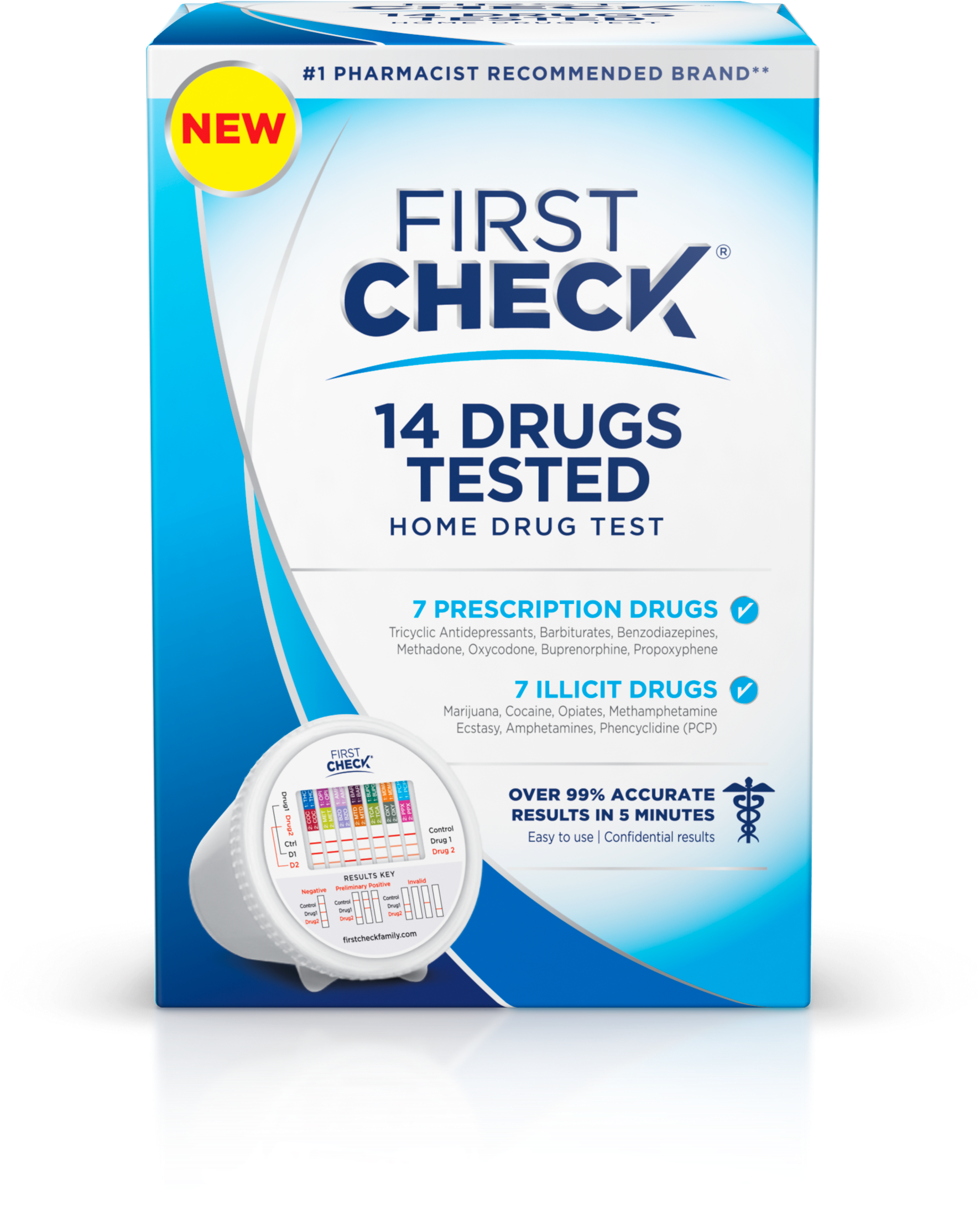 14 Drug First Check Home Drug Test Package - Check Drug Test Faint Line (2120x2376), Png Download