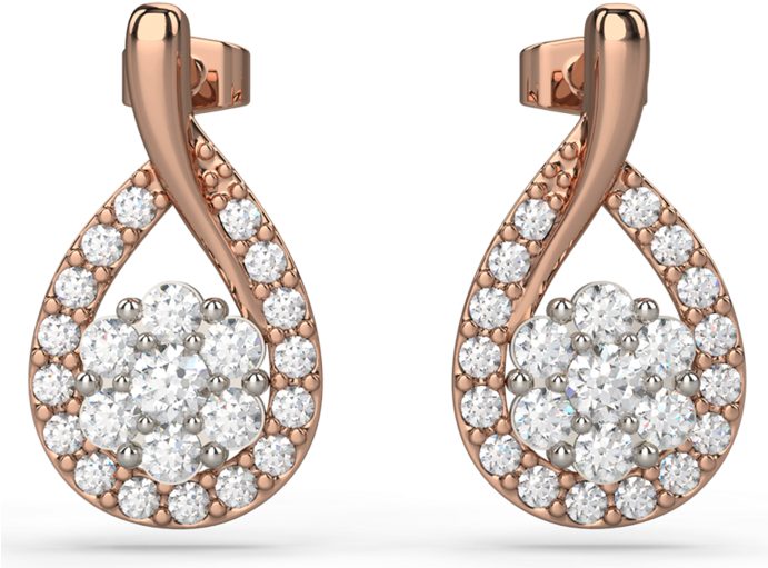 Tear Drop Diamond Earrings In 9kt Or 18kt Gold - Barangay Pinagkaisahan Quezon City (690x689), Png Download