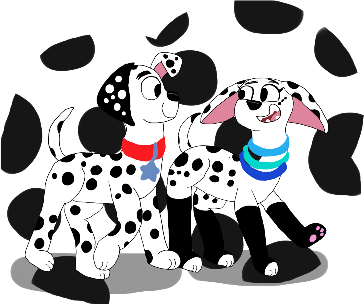 First Art Of 2019, Drawing These Two Characters From - 101 Dalmatians Street 2019 (1280x1087), Png Download