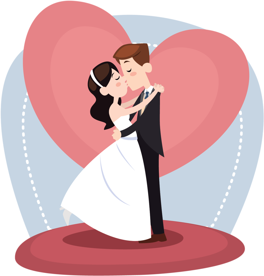 Molduras Para Convites De Casamento Com Arabescos Search - Bride And Groom Cartoon Png (1024x1013), Png Download