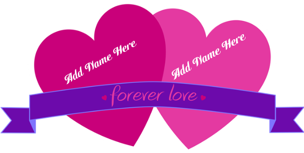 Forever Love Heart Names Banner - Graphic Design (700x600), Png Download