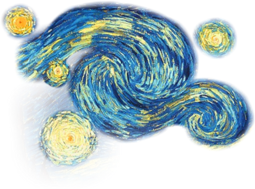 #starrynight #sky #swirls #vangogh #stars - Van Gogh Starry Night (1024x763), Png Download
