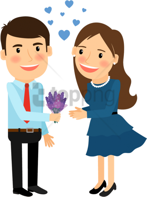 Free Png Cartoon Image Of Man And Woman Png Image With - Man And Woman Cartoon (480x643), Png Download