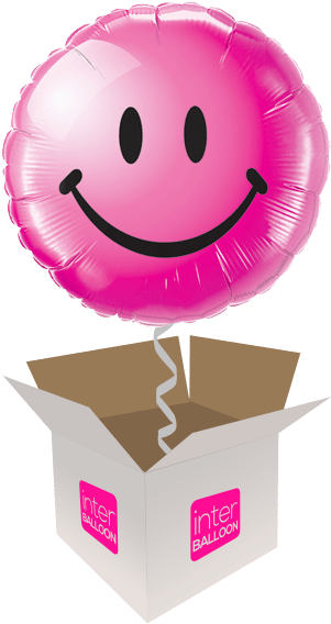 Shiny Pink Smiley Face - 50th Birthday Balloon Images Purple (568x568), Png Download