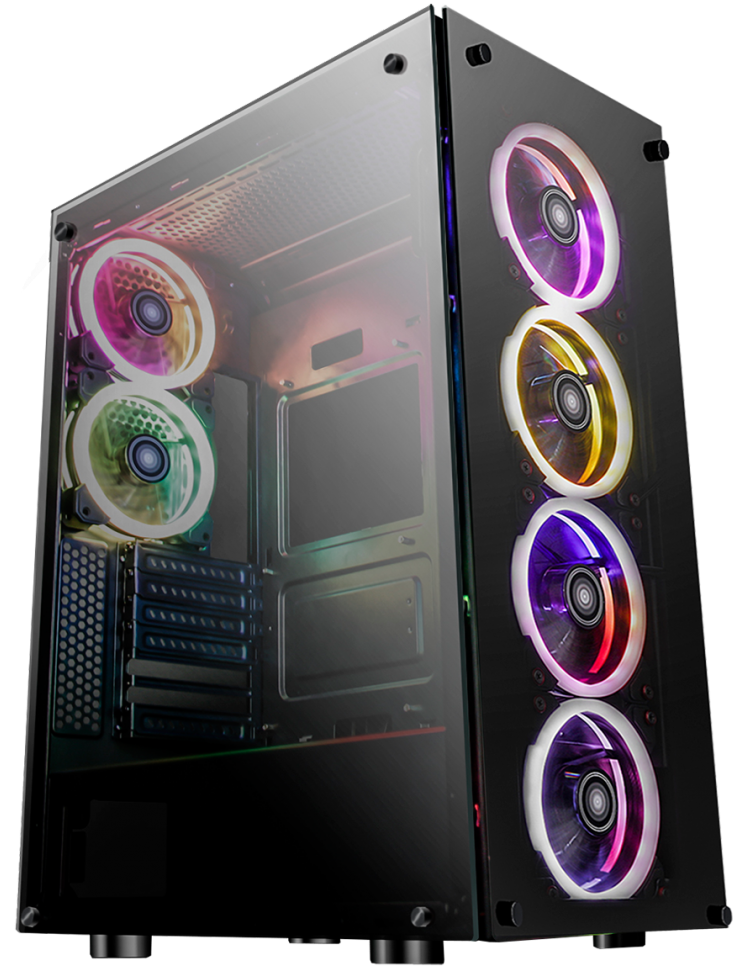 Pc Specification - Darkflash Phantom Black Atx Mid Tower (1000x1000), Png Download