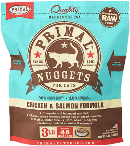 Primal Raw Chicken & Salmon For Cats - Primal Chicken And Salmon Cat Food (554x575), Png Download