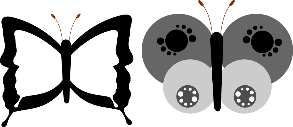 Butterfly 18 Black White Line Art Coloring Book Colouring - Black And White Butterfly Png (999x436), Png Download