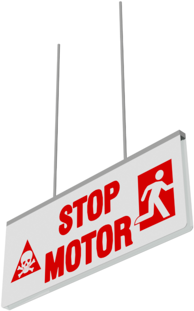 Excelair Stop Motor Sign Excelair Stop Motor Sign - Signage (800x800), Png Download