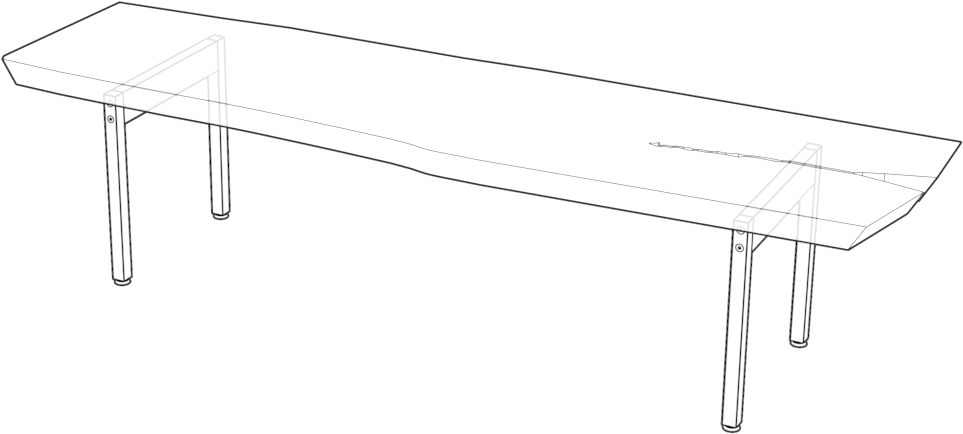 U Table Line Drawing - Coffee Table (1000x500), Png Download