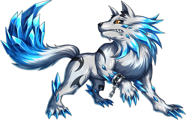 Unit Art - Ice Wolf Brave Frontier (694x462), Png Download